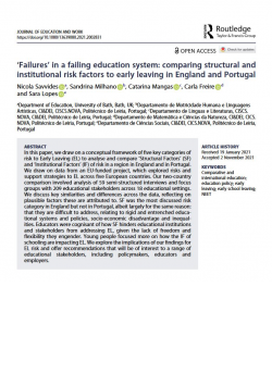 ‘Failures’ in a failing education system: comparing structural and institutional risk factors to early leaving in England and Portugal